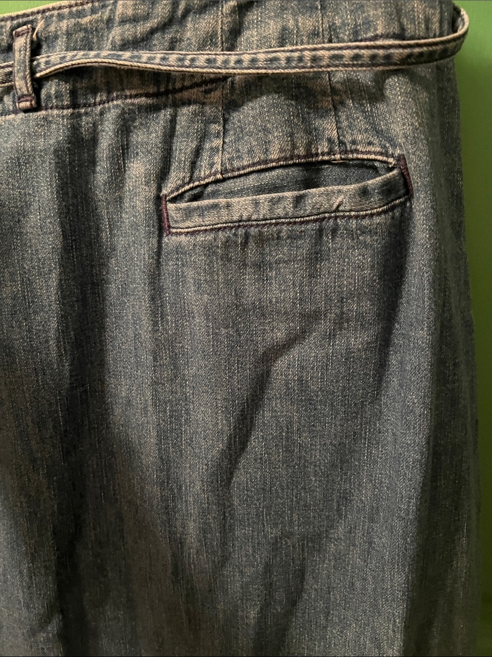 Banana Republic vintage Denim true wrap soft Jean Skirt Size 14 - Picture 6 of 7